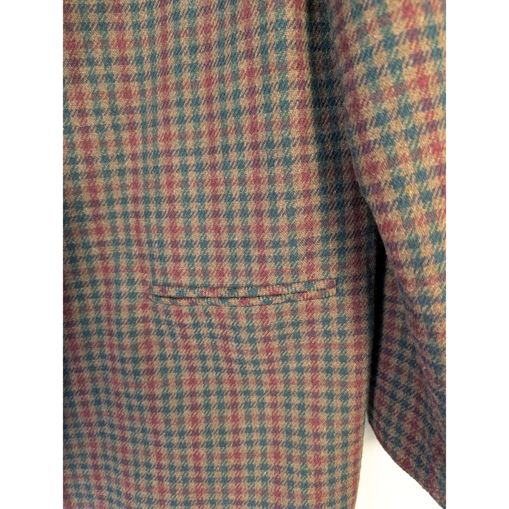 Vintage Sag Harbor Wool Blend Blazer Size 14 Glen Check Houndstooth Academia - Picture 4 of 7